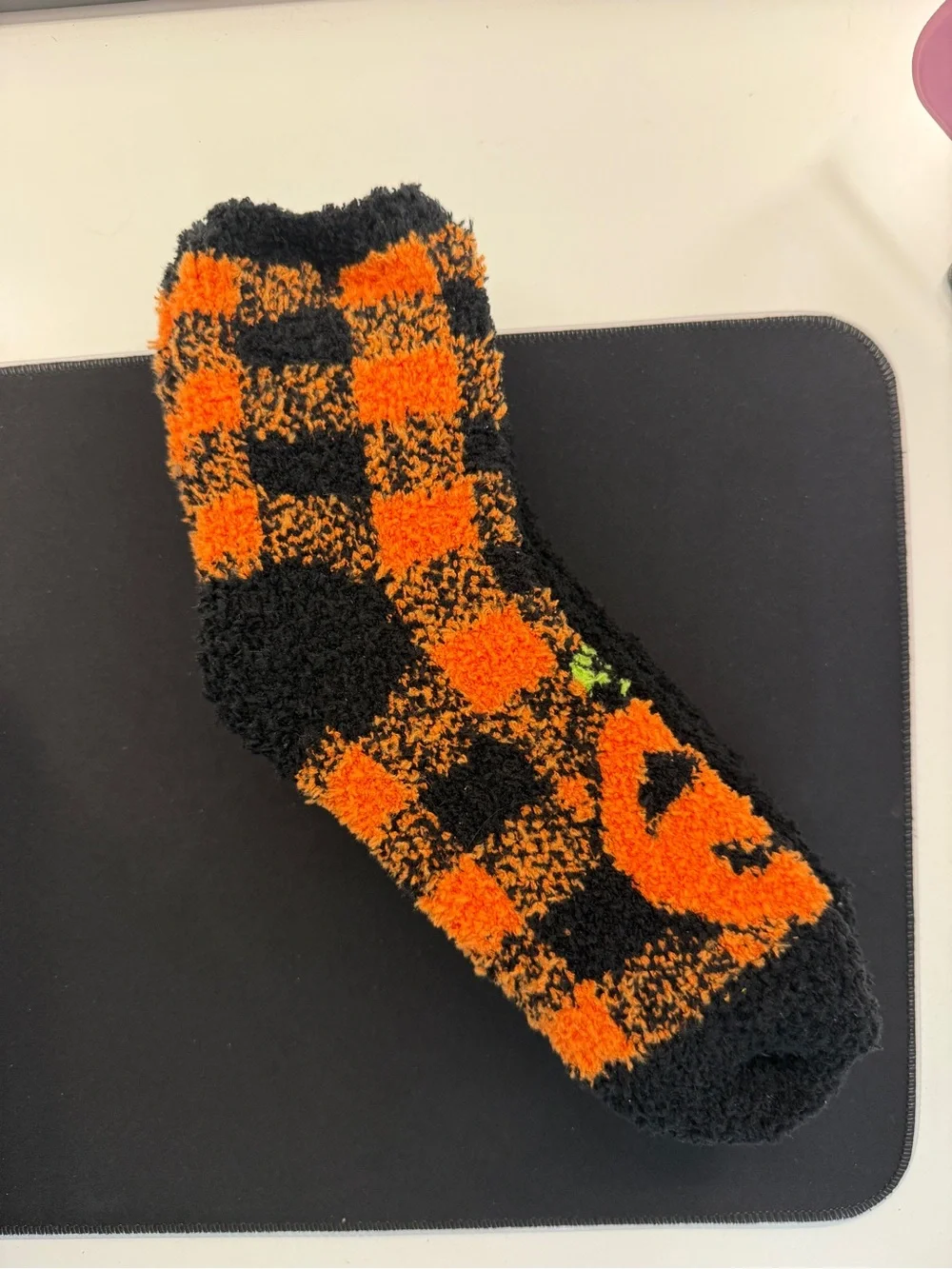 NWT Halloween Fuzzy Socks Jack O Lantern Plaid & Striped Cozy Crew 3 Pack
